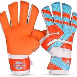 Nivia Blaze Synthetic Goalkeeper Gloves for Men & Women, Positive Roll Hybrid Cut, Extra Grip (Orange/Black), Medium-picture-36