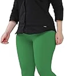 padmakshi Premium Cotton Body Hugging Ankle Length Legging for Women, Soft and Comfortable Fabric with Elastic Closure, Free Size (Fit Upto 25 to 32 Waist)- Bottle Green-picture-14