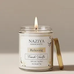 French Vanilla Scented Jar Candle, Soy Wax 70gm-picture-24