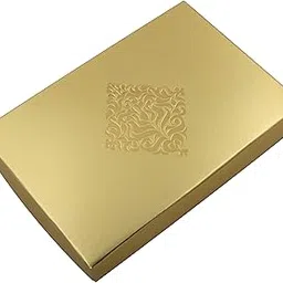 PARAS's Paper 6 Cavity Empty Chocolate Gift Box Rectangle Folding Paper Sweet Boxes for Packing Return Gifts Box, Pack of 10, Golden-picture-32