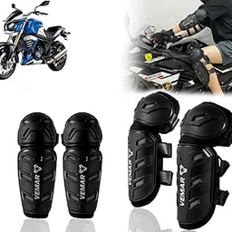 Auto Pearl Motorcycle Knee Shin Guards Elbow Pads, 4 in 1 Monstor Style Knee Shin Safe Protection Armor for Moto Cycling Racing compatible with MOJO XT 300 (Black, 4Pcs)-picture-23