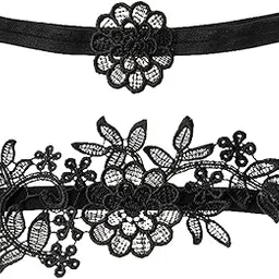 shopora 2Pcs Wedding Garters For Bride Leg Rings Handmade For Stage Prom Dance Black | Womens Clothing | Intimates & Sleep | Garter Belts-picture-31