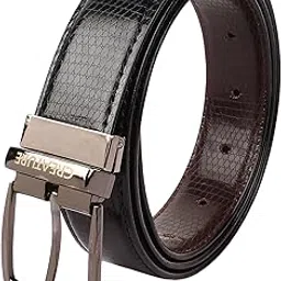 creature Men's Reversible Snake-Print Pu-Leather Formal Belts(Color-Black/Brown||BL-019)-picture-16