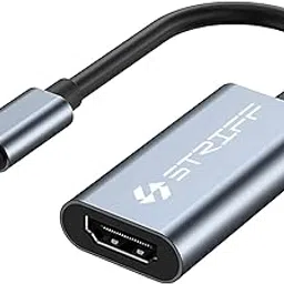 STRIFF USB C to HDMI Adapter, Type c to HDMI 4K Adapter OTG Cable (Thunderbolt 3 Compatible) with Video Audio Output for MacBook pro laptops, Compatible with All Smartphones and Tablet (Grey) image 1