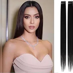 Fully Human Hair Invisible Side Cover Up Extension Patch For Women and Girls (Set of 2,Black) (16 Inch)-picture-19