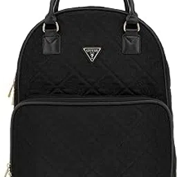 Black Quilted Adelasia Back To School Backpack-image-2