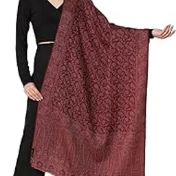 pashtush Womens Extra Fine Wool Stole, Soft Paiseley Weave Design, Multicolour-picture-50