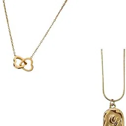 yellow dew Elegant Pendant Necklace for Women | Stylish and Trendy Jewelry for Everyday & Special Occasions | Golden | (Set of 2)-picture-43