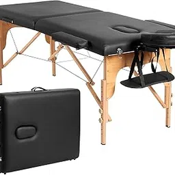 AHCP Folding Massage Table 84'' Professional Massage Bed 2 Fold with Head-& Armrest Free Carry Case Chair Spa Facial Beds.-picture-15
