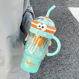 Tumbler with Straw, Leakproof, BPA Free, Food Grade Plastic Sipper Water Bottle for Adults, Travel, Gym, Tumbler Bottle for Men and Women. 1280ml (Blue)-picture-23