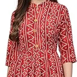 bollyclues Women's Crepe Bandhni Printed Peplum Top(BC-to) image 1