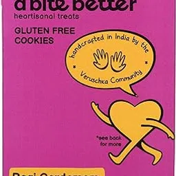 a bite better Millet Cardamom Cookies | 150 gm | Aromatic & Crunchy | Gluten-Free Maida-Free Sugar-Free | Made with Ragi, Almond, Butter & Cardamom | No Refined Sugar | No Palm Oil | Anytime Snack Companion image 1