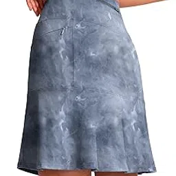 santiny 19" Golf Skorts Skirts for Women Zipper Pockets Knee Length Skort Women's High Waist Athletic Tennis Skirt, Grey Tie-dye, Medium-picture-24