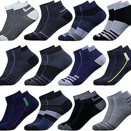 blessica Socks for men 12-Pair Regular Use Ankle - Durable and Soft for Everyday Wear free size (Assorted design)-picture-45