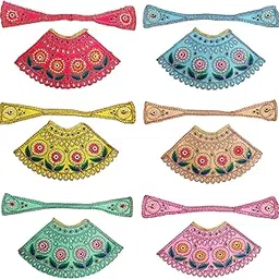 jahnavi Mata rani dress Heavy Lehenga patka Set of 6 poshaks Navratri Special for girraj ji for home mandir and temple Size 2,3,4-picture-41