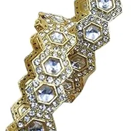 mehak curators Traditional White Kundan with Stones Bangles Kada for Women and Girls for Wedding Chuda set of 2-picture-11