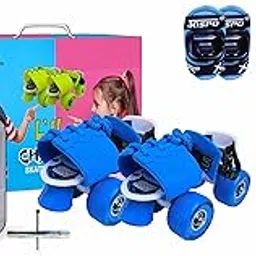 jaspo Unisex L'Il Champs Baby Kids Quad Adjustable Junior Outdoor Wheel Roller Skates Combo(Suitable For Age Group Upto 5Yrs) (Sky Blue)-picture-19