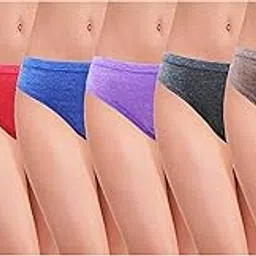 Women's Cotton Plain Solid Hipsters Panty (Pack of 6)(Multicolored)-image-35