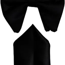 voici France Men's Pure Satin Oversized Pre Knotted Bow Tie with Adjustable Band Free Size-picture-21