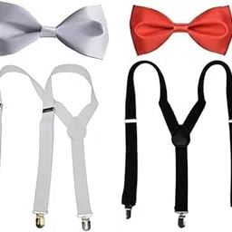 uniq world wide Unisex stretchable suspender with bow combo(susbw001)-picture-50
