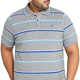 american crew Polo Collar Stripes T-Shirt for Plus Size Men-picture-17
