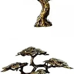 CALANDIS 2X Antique Tree Statue Miniature Figurine Sculpture Home Decoration M and S | | Garden D?©cor-image-62