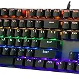 UJEAVETTE USB Wired Gaming Mechanical Keyboard 104 Key for Working Silver Grey-image-2