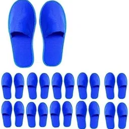 Sassyvilla Reusable Jute Slippers Non Slip Closed-Toe Style Soft Washable Unisex Disposable Slippers Footwear For Home Guest Hotel Travelling House Spa Salon-Blue(5 pairs) image 1