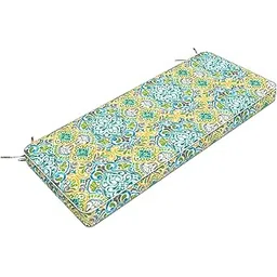 LVTXIII Bench Cushion 48 Inch with Ties, Patio Furniture Window Seat Cushions, Water-Repellent Bench Cushions for Outdoor/Indoor Porch Swing and Loveseat, 48"x18"x3", Damask Green-image-75