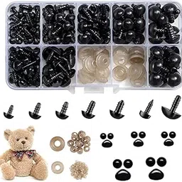 Tusmad 270 PCS Safety Eyes and Noses for Amigurumi, Stuffed Crochet Eyes with Washers, Craft Doll Eyes and Nose for Teddy Bear Crochet Toy Stuffed Doll and Plush Animal Gifts (270 PCS Safety Eyes)-image-2