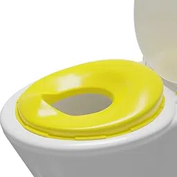 TechHark Plastic Baby Potty Training Toilet Seat For Boys And Girls Kids, Non-Slip With Splash Guard, Fits Round & Oval Toilets, Free Includes Storage Hook (Yellow), 1 Count-picture-21