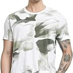 mufti White Graphic Crew Neck T-Shirt-picture-53