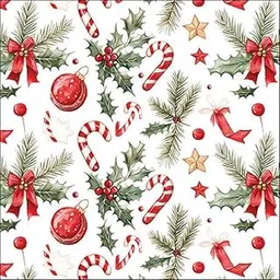 DCAD Decoupage Tissue Paper Napkin - Christmas Tissue Christmas Elements (Pack of 20 Same Design, Size 33 cm X 33 cm)-picture-10