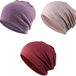 myaddiction 3 Pieces Slouchy Baggy Beanie Chemo Hat Slouchy Cap Khaki+Purple+Wine Red-picture-34