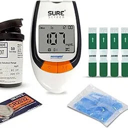 Niscomed Surescreen Glucometer Simple & Accurate Sugar Testing Painfree Monitor - Blood Sugar Levels at Home - (FREE 5 Test Strips + 5 Sterile Lancets + 1 Lancing device)-image-97