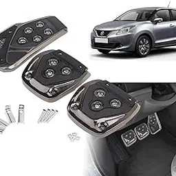 Selifaur - 3 Pcs Black Non-Slip Manual Car Pedals kit Pad Covers Set for Maruti Suzuki Baleno New-picture-26