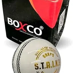 BOXCO Strike White Leather Cricket Ball, Hand Stitched Four Piece Construction for Tournament, T20, ODI Matches-image-30
