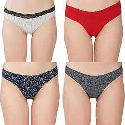 thread sutra Women?s Premium Cotton Panties | Antimicrobial & Breathable | Everyday Comfort with Amazing Fit | Soft Fabric Innerwear for All-Day Freshness & Hygiene | Bikini | Pack of 4 | Multicolour-picture-29