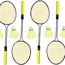 Badminton Racquet Set with 4 Racquets, 10 Nylon Shuttlecocks-image-89