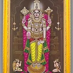Paljji Frames Paljii Handicrafts Lord Balaji (Tirupati) Wooden Gold Frame | Matte Finish | 6x8 & 13x10 Inches | Pooja Room Décor-picture-35
