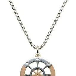 WHEEL OF VALOR - 20mm Titanium Steel Pendant with 20inch Round Box 3mm Chain for Men & Boys-image-53