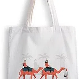 ashvah Canvas Tote Bags for Women, College Bag for Girls, Tote Bag for Shopping, Travel & Beach Bags for Women - Camels - D No - 197-picture-17