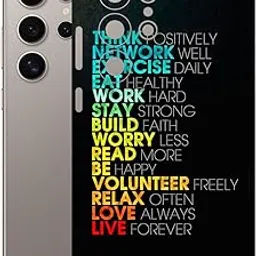 AtOdds Mobile Skin Sticker Wrap | Compatible for Samsung S25 Ultra (5G) | Scratchproof Matte Finish | Full Coverage for All Sides & Camera Protection (ThinkPositive)-picture-16