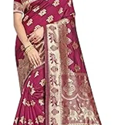 pervas Women's Pure Kanjivaram Silk Saree Soft Banarasi Type With Blouse Piece For Wedding (Pari9016)-picture-25