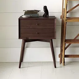 GOKUL ART Bedside Table for Bedroom | Wooden Bed Side Tables with Drawers | Nightstand Side Table for Bedroom | Night Stand End Table with 2 Drawers Storage for Home | Sheesham, Walnut Finish-picture-44