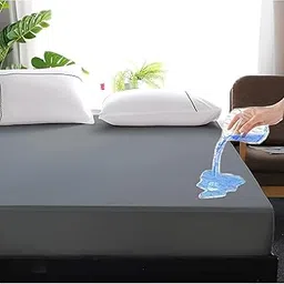Mink Haven Waterproof Premium Cotton Mattress Protector |Super King Size (84x78 Inches)| Breathable and Hypoallergenic Ultra Soft Fitted Bed Cover, Grey image 1