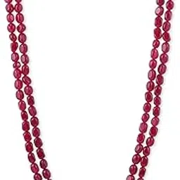 binni s wardrobe Women's Green Beaded Long Stone Mala Necklace (Red)-picture-11
