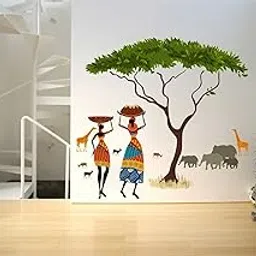 Rawpockets 'African Jungle Story' Wall Sticker (PVC Vinyl, 100 cm x 90cm, Multicolor) (RPC217)-picture-15