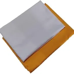 Men's Unstitched Kurta Pajama Fabric Set, White and Yellow, Cotton Blend-picture-12