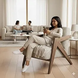 Treya Luxe Craft Z-Lounge Chair, Modern Hardwood Frame, Neutral Upholstery, Deep Seat-image-35